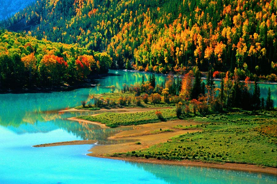 Podzim na jezeře Kanas